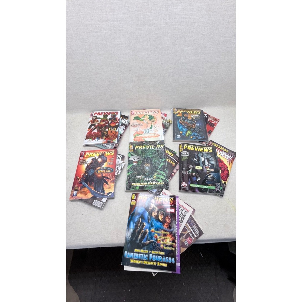Lot of 7 Diamond Previews Comic Shop Catalogs 2007 Marvel DC World of Warcraft